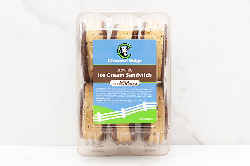 Brownie Sandwich w/ Coffee Cookies N' Cream Ice Cream -6pack