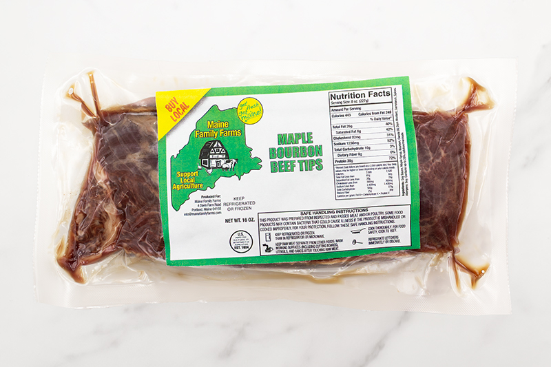 Maine Family Farms Maple Bourbon Beef Tips (Frozen) 16 oz.