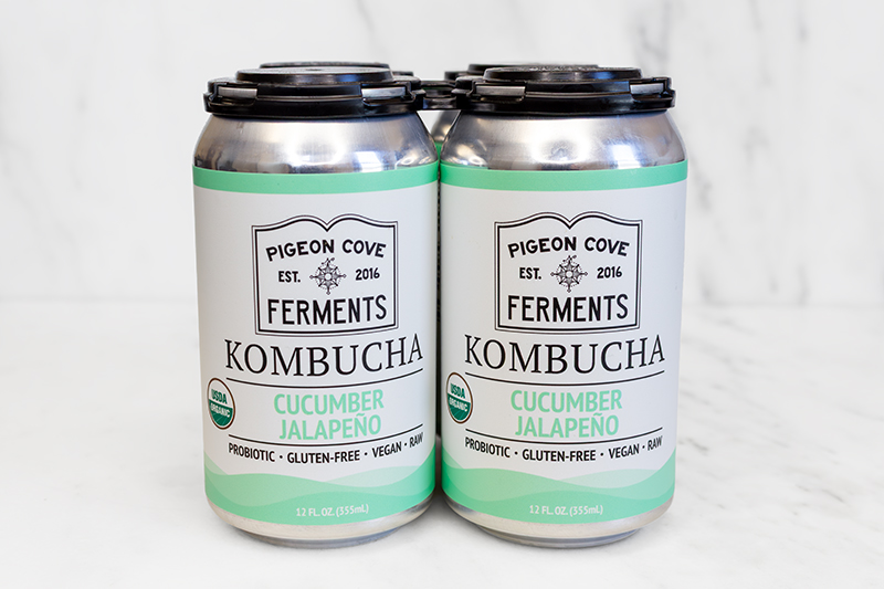 Pigeon Cove Cucumber Jalapeno Kombucha - 4 pack 