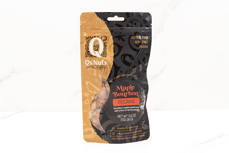 Q's Nuts Maple Bourbon Pecans - 4 oz.