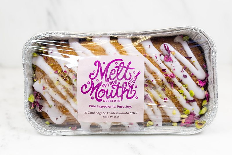 Melt in Your Mouth Rose Cardamom Pistachio Mini Loaf