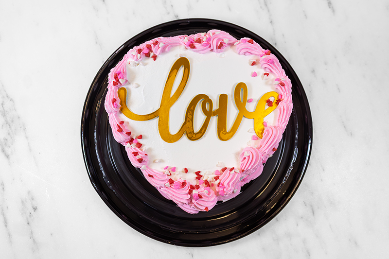 Valentine's Day Heart Shaped Ice Cream Cake - 2-4 servings