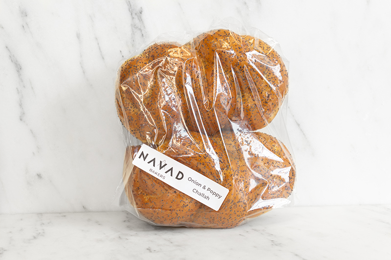 NAVAD Bakers Onion & Poppy Mini Challah - 4 pack (frozen)