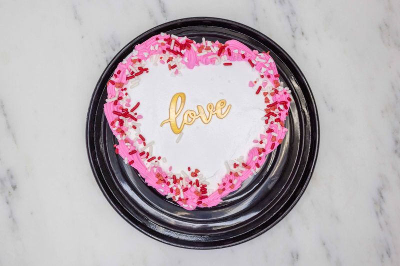 Valentine's Day Heart Shaped Ice Cream Cake - 2-4 servings